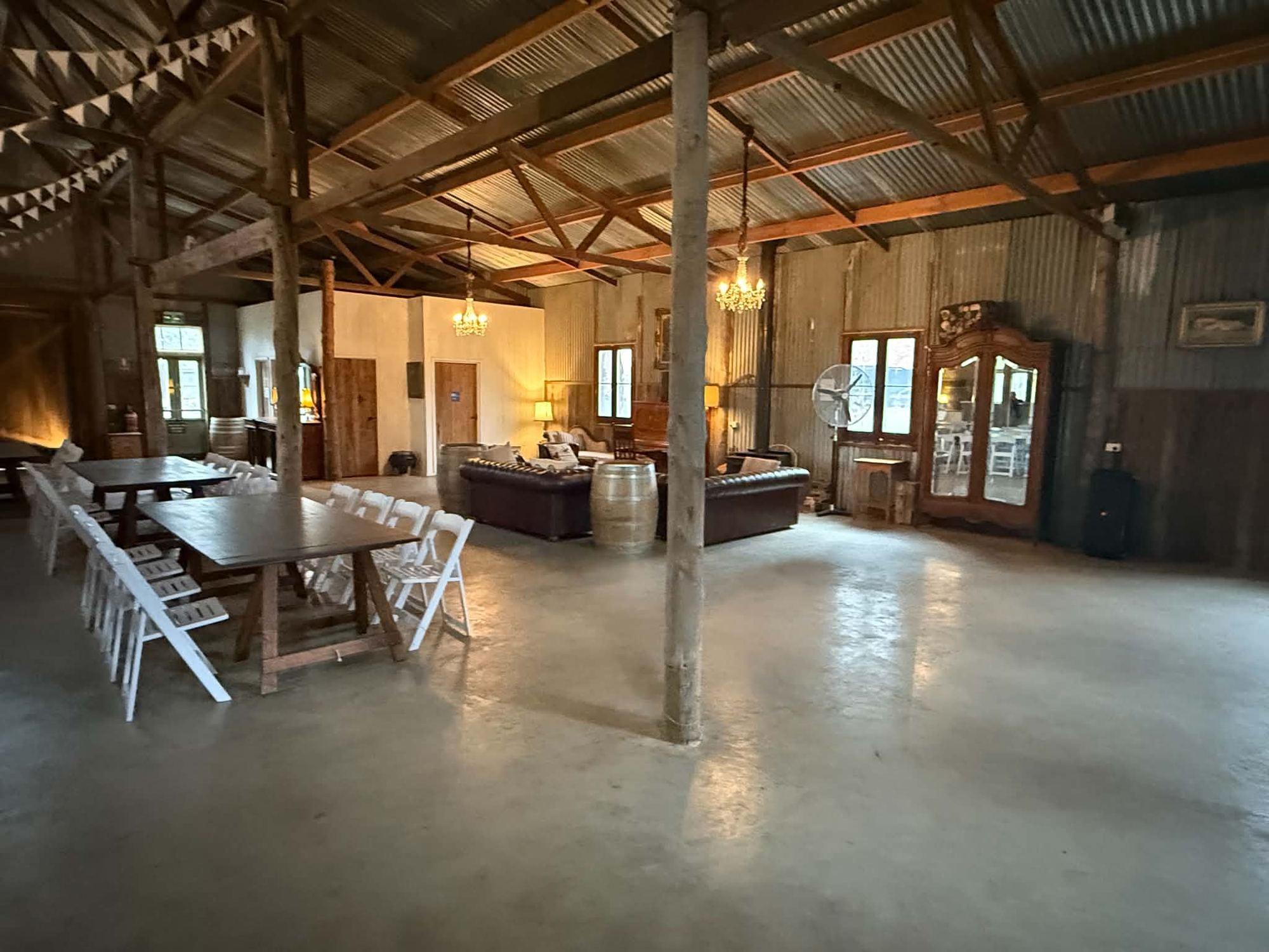 Lounge corner inside the barn