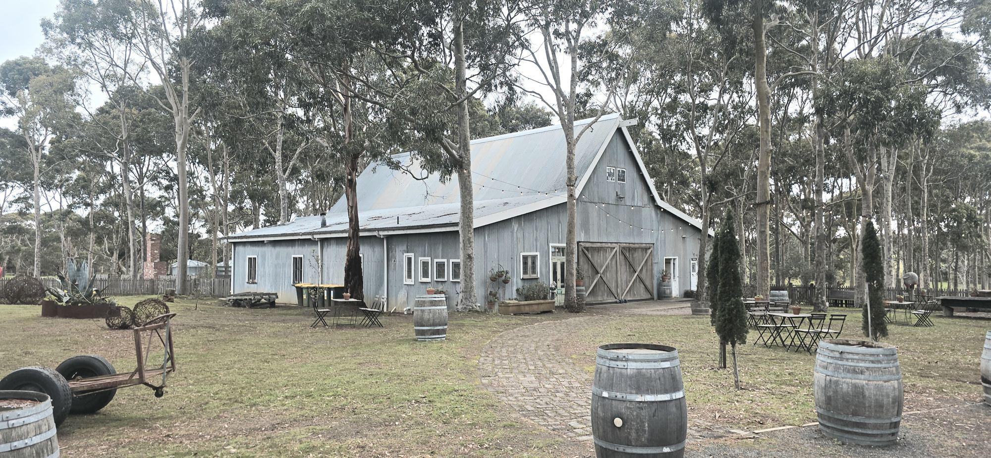 Side view of the barn and homestead