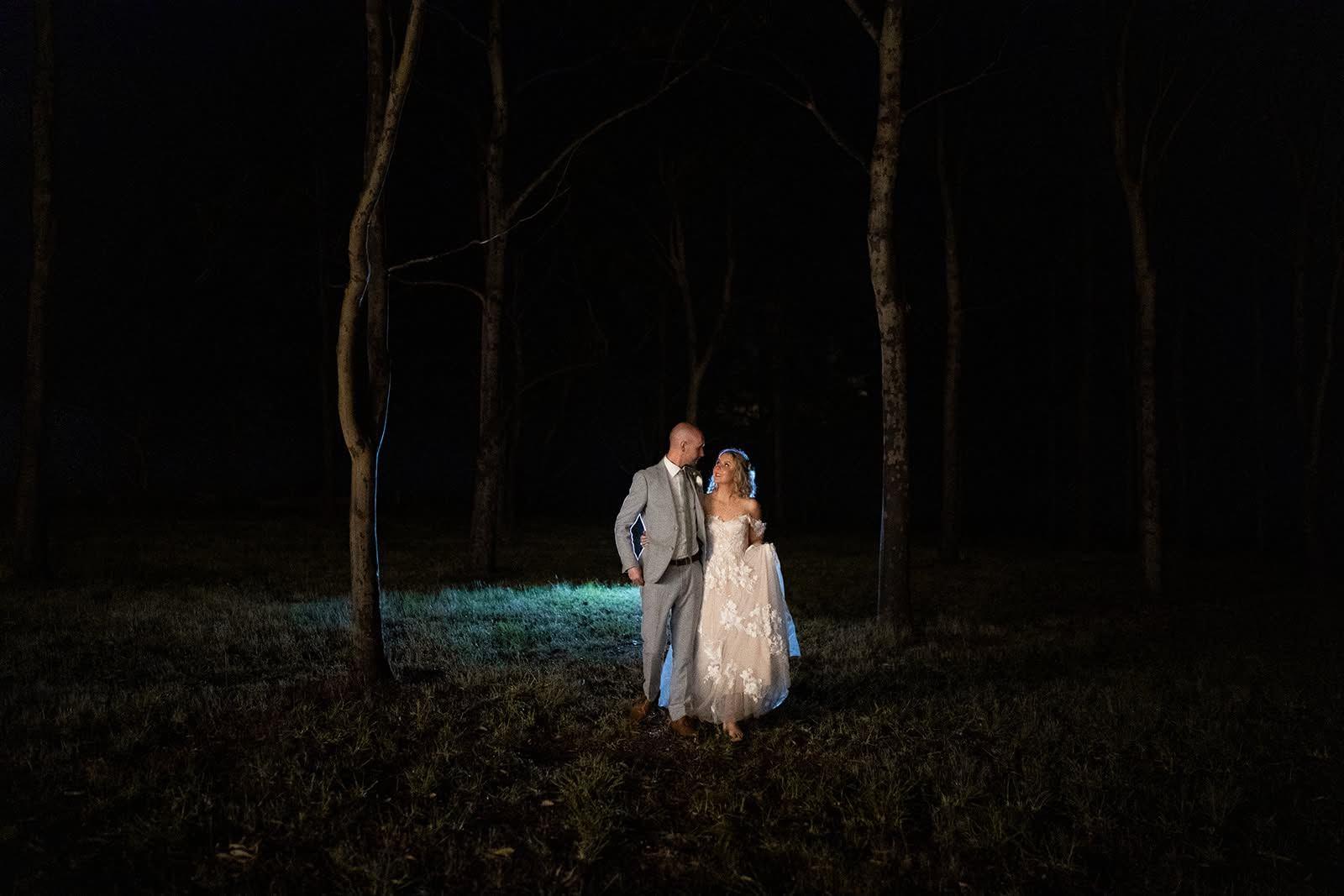 Night portrait amongst the trees