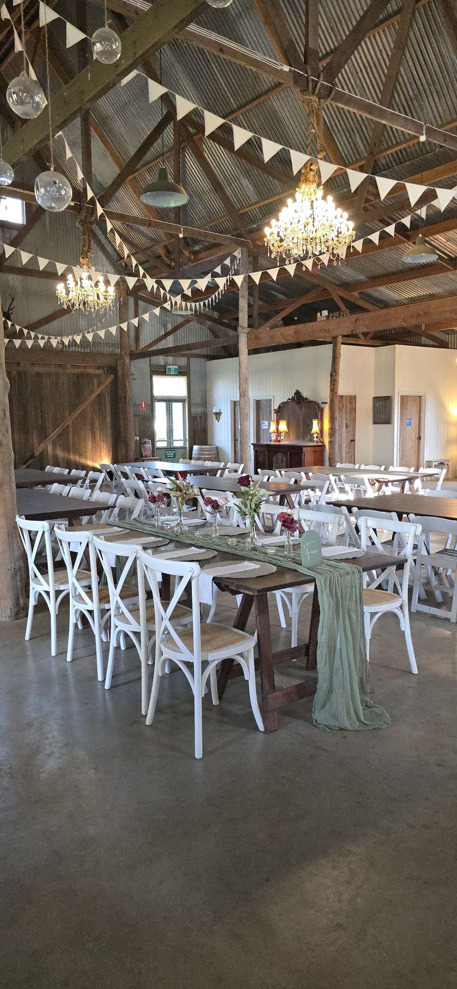 Dining area styled for a reception