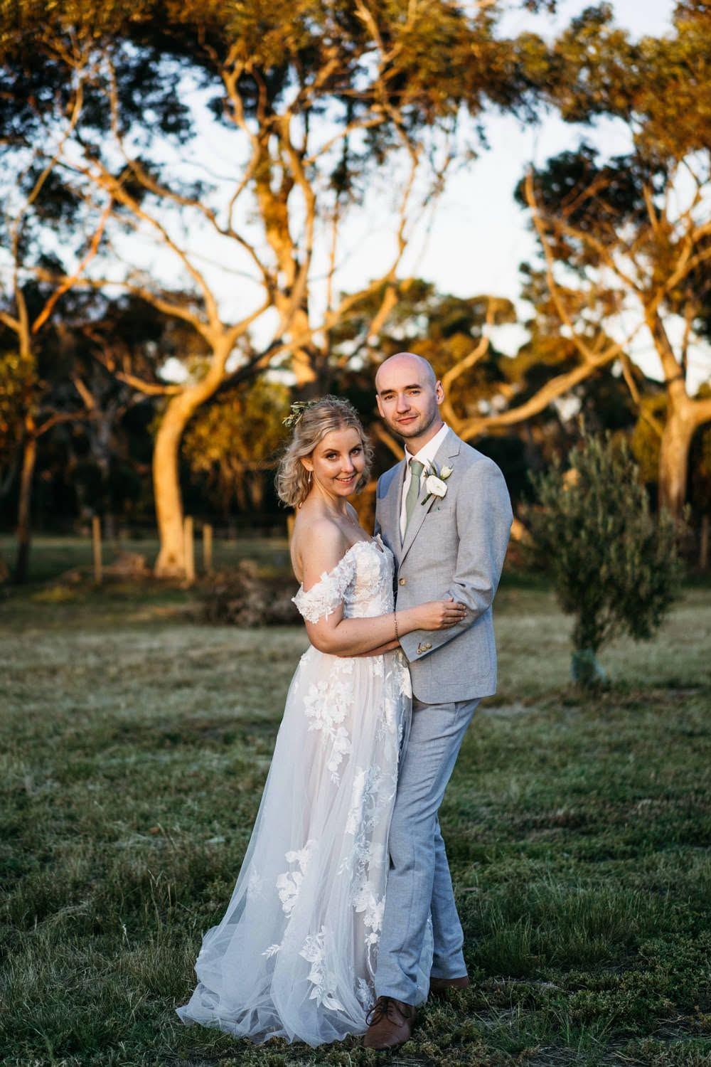 Bride and groom portrait in the grounds